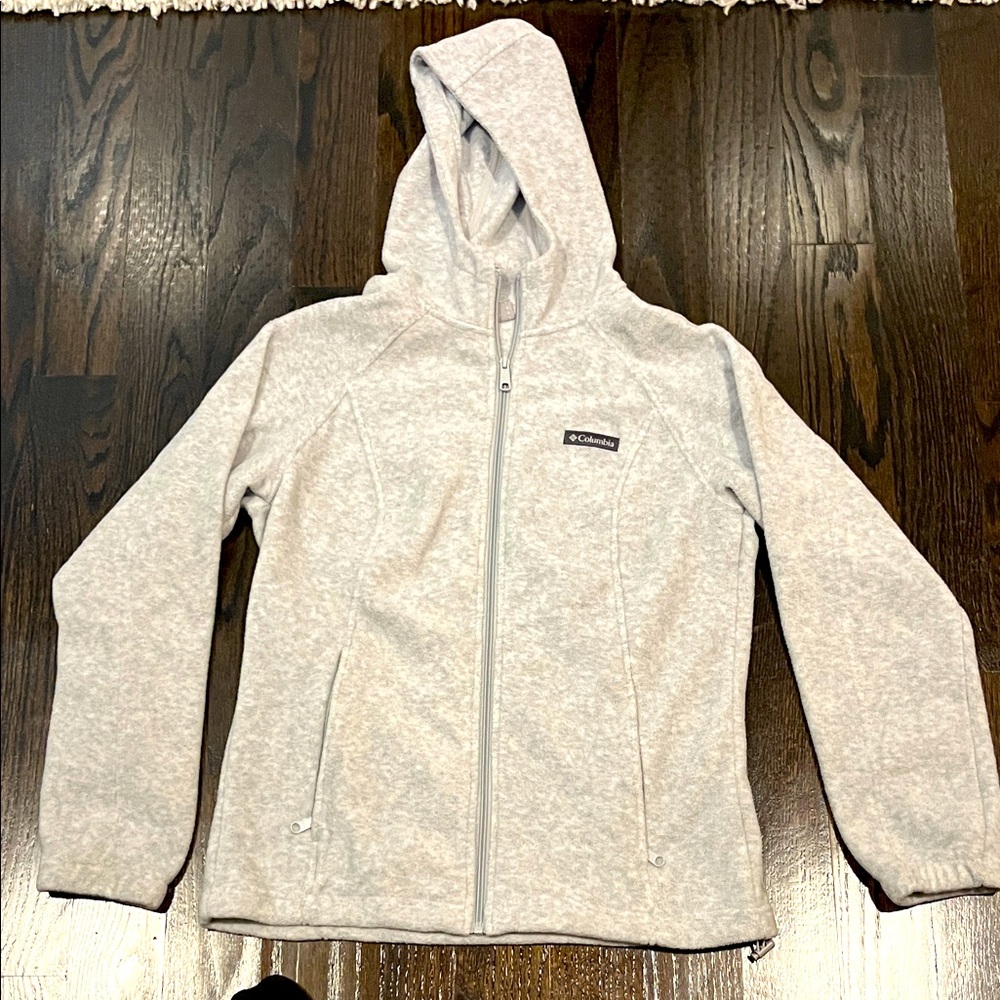 Columbia Light Gray Zip-Up Hoodie